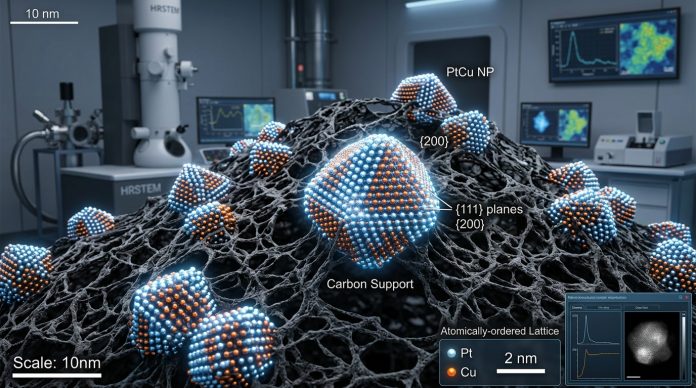 Strain-Engineered Cu3Pt Fuel Cell Electrocatalyst Nanoparticles Nanostructured Cu3Pt catalyst nanoparticles on carbon support for hydrogen fuel cell cathodes